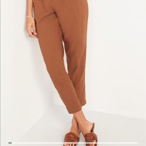 NWT! High-Waisted Cropped Linen-Blend Pants for Women